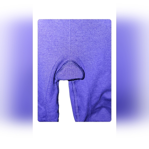 Lululemon Flow Crop ll Purple Heathered Legging Ruched Cinched Sides Seamless - Picture 8 of 14